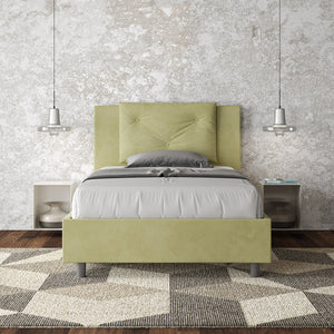 Letto 1 Piazza e Mezzo 130x210 cm con Rete e Contenitore Appia Tè Verde