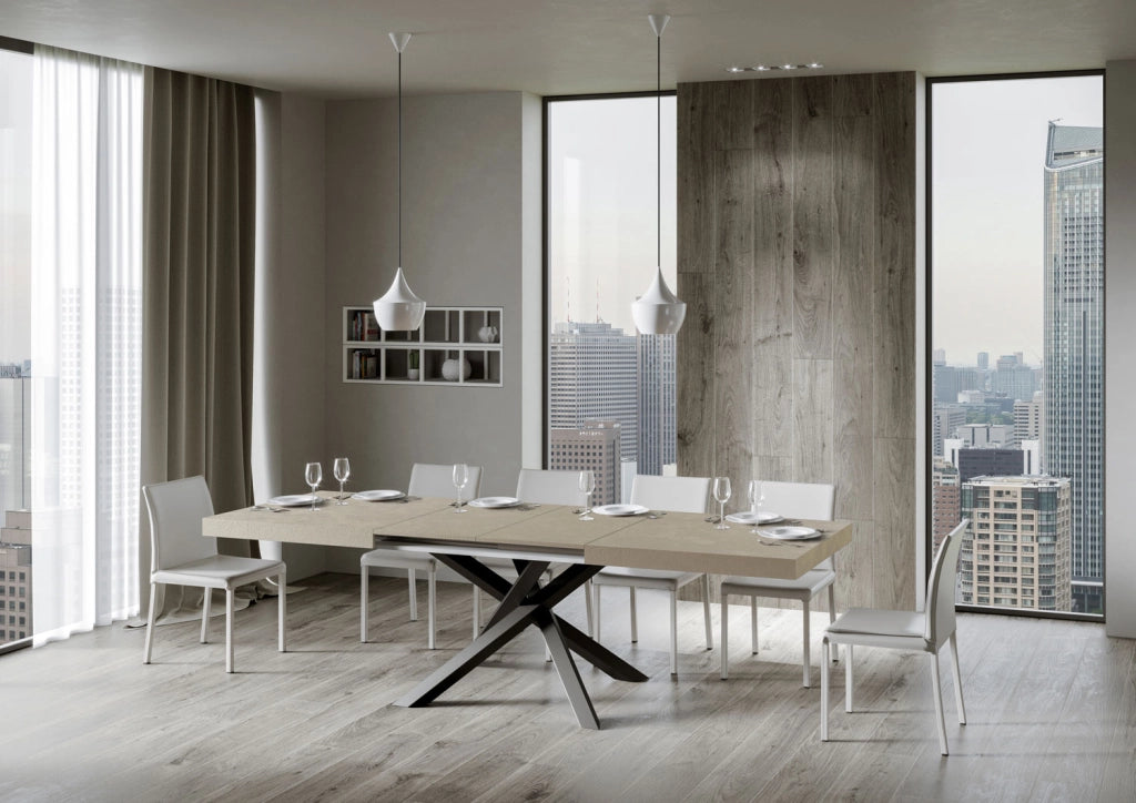 Tavolo allungabile 90x180/284 cm Volta cashmere gambe antracite
