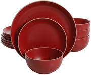 Set di piatti Rockaway, ceramica, colore marrone scuro