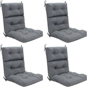 Cuscino Imbottito per Poltrona Sdraio Relax, Cuscino a 3 Pieghe per Sdraio e Lettino, Cuscino Prendisole con Corda, per Interno ed Esterno, 117 x 56 x 12 cm (4, Grigio)