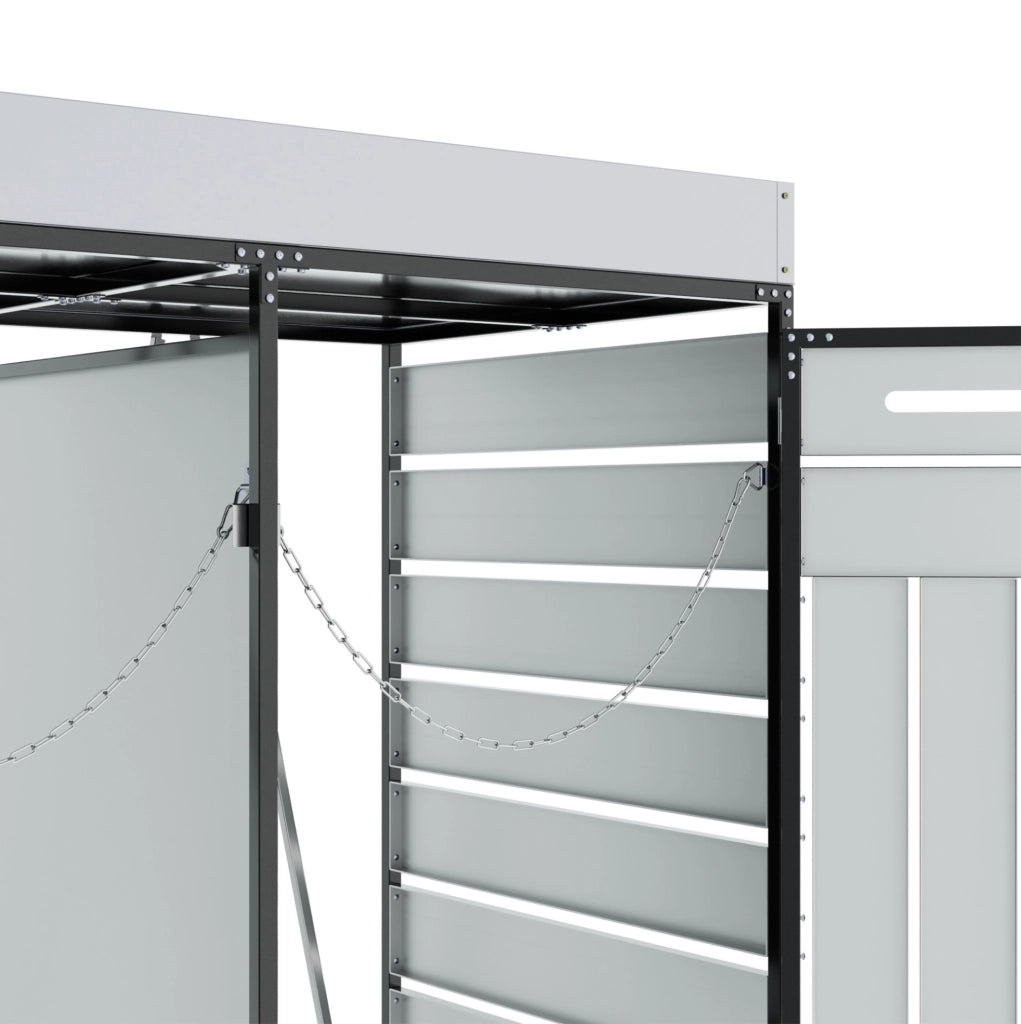 Contenitore per rifiuti con fioriera integrata 131x79x120 cm; nero in ferro