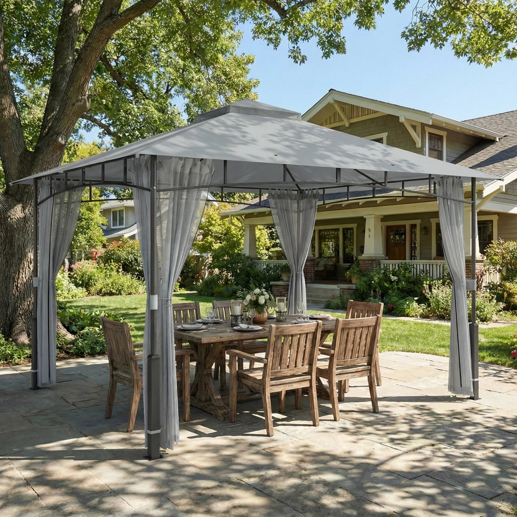 Carpa da giardino con pareti in rete UPF50+ ¨C zephmum ¨C grigio 360x300x275 cm