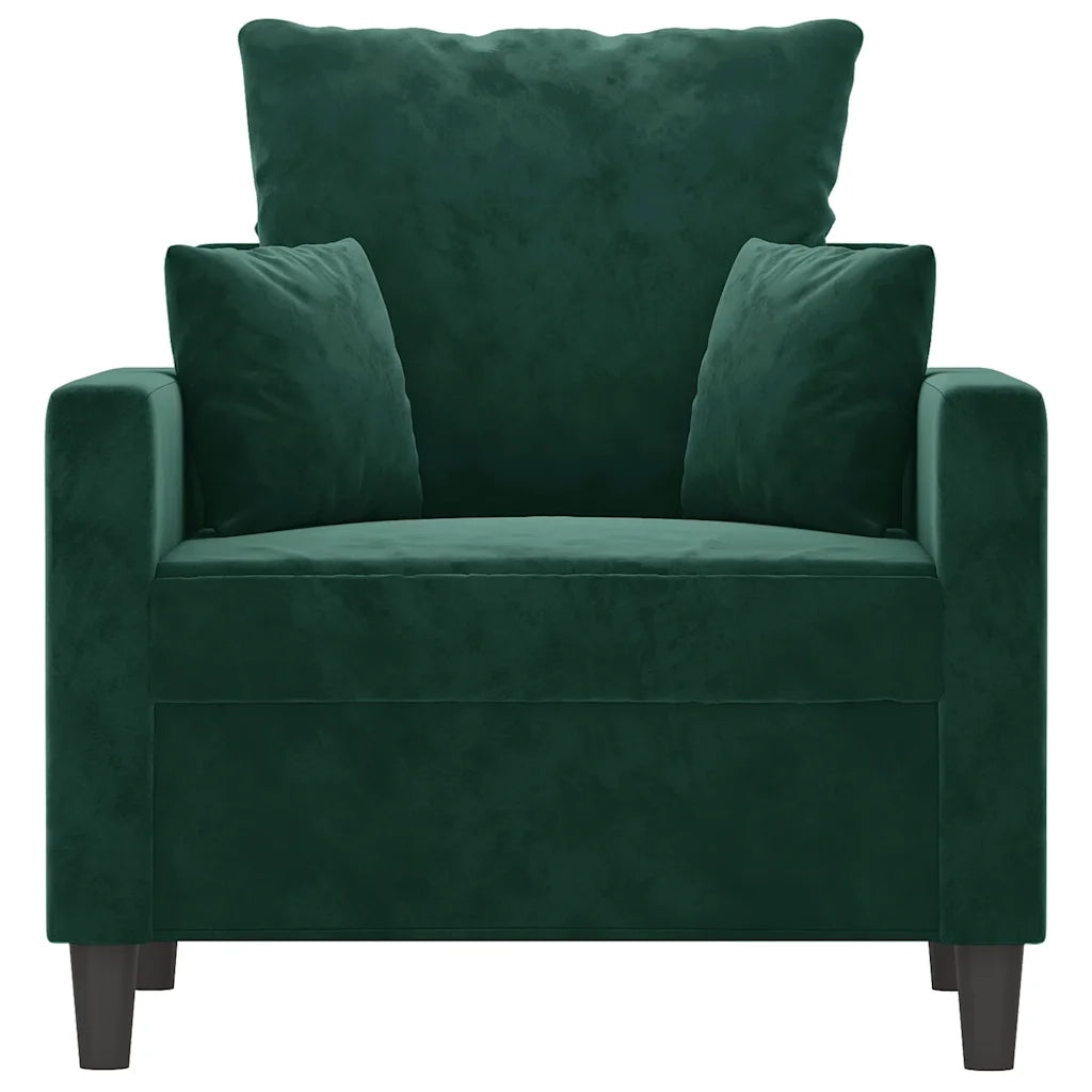 Divano Sedia-Poltrona Verde Scuro 60 cm Velluto 250628