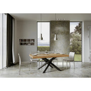 Tavolo allungabile 200/304x90 cm Volantis telaio Antracite - Quercia Natura