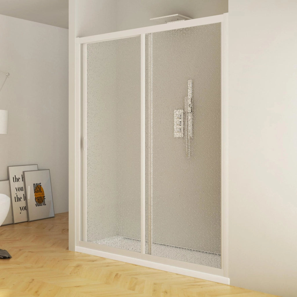 Porta Doccia 130 cm 1 Anta Scorrevole in Acrilico H185 cm Dorini Bianco