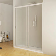 Porta Doccia 130 cm 1 Anta Scorrevole in Acrilico H185 cm Dorini Bianco