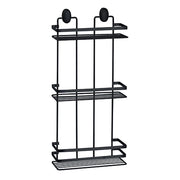 Mensola doccia rettangolare 3 ripiani in acciaio nero opaco Linea Cover Black Feridras