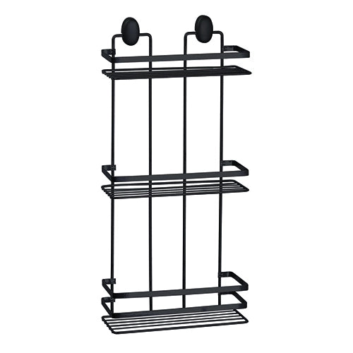 Mensola doccia rettangolare 3 ripiani in acciaio nero opaco Linea Cover Black Feridras
