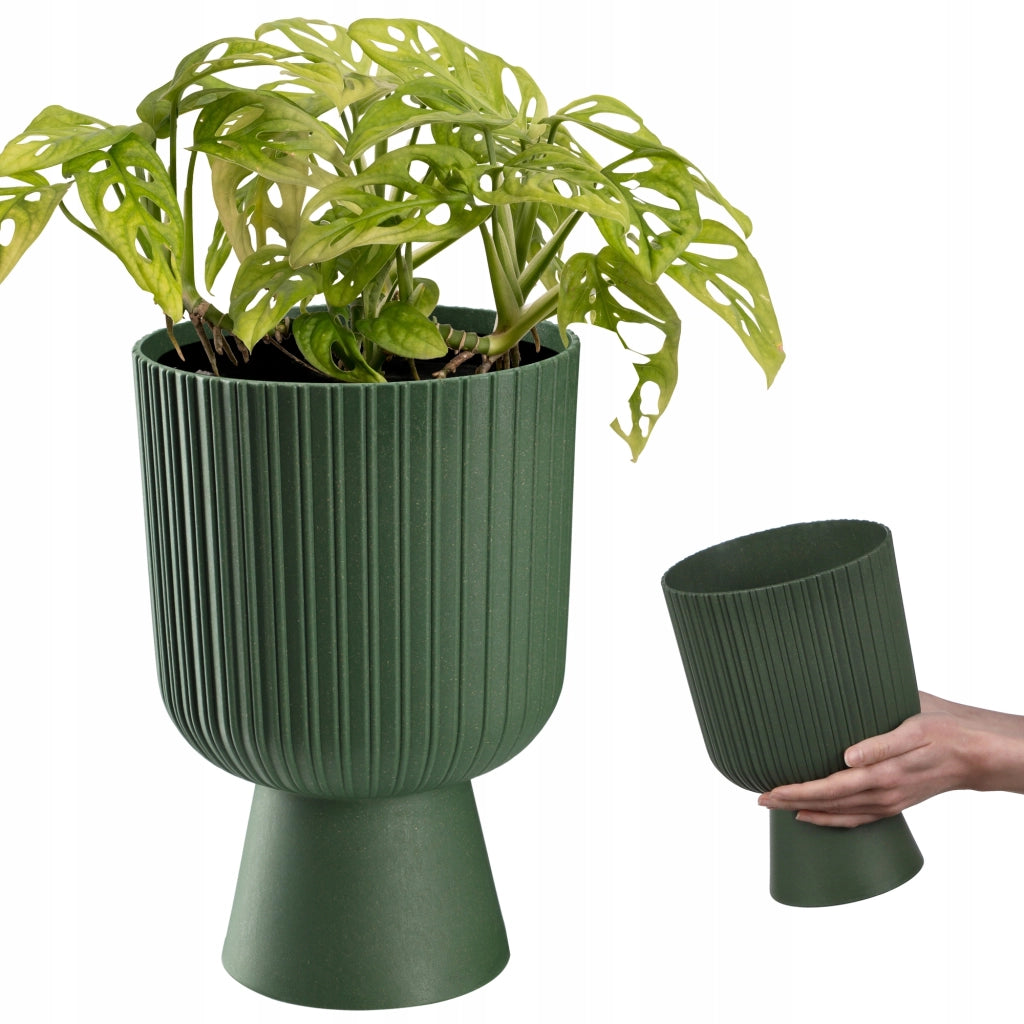 Vaso da fiori KADAX, vaso da fiori da giardino, copertura in plastica, 18 cm, supporto per fiori, verde
