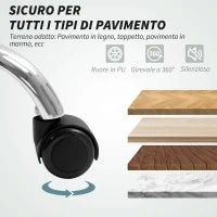 Sedia da Ufficio Massaggiante e Riscaldata con Schienale Reclinabile e Poggiapiedi Estraibile, Grigio