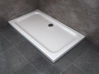 Piatto Doccia Rettangolare Ribassato In Abs H 5cm Con Piletta Inclusa 80x140