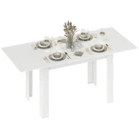 Tavolo Allungabile da Pranzo per 6-8 Persone, 140-180 x 80 cm, Bianco