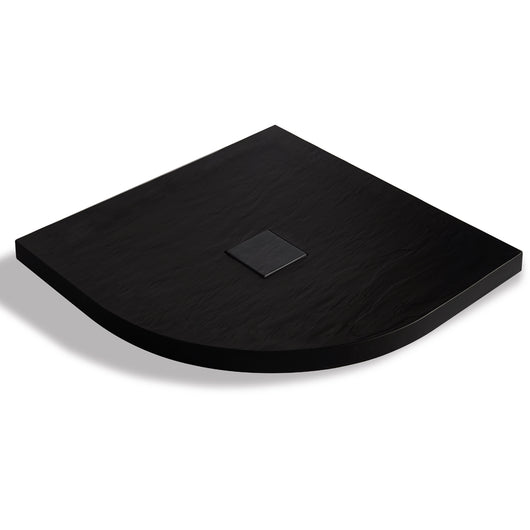 Piatto doccia mineral marmo resina curvo antiscivolo h4 cm *** misure l90 x p90 x h4 cm, tinta antracite, confezione 1