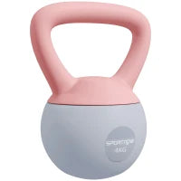 Kettlebell da 4 kg riempito con sabbia metallica, manico antiscivolo 19x15x25 cm Rosa e Grigio