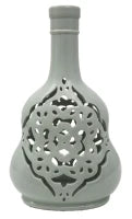 Vaso Porcellana Carving Bianco Cm 21.5X14X35.5
