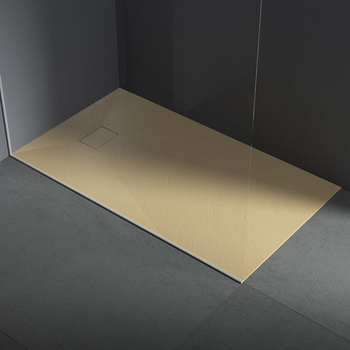 Piatto doccia in resina 90x160 cm effetto pietra colore beige CUBA