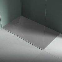 Piatto doccia in resina 90x90 cm effetto pietra colore grigio CUBA