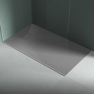 Piatto doccia in resina 90x90 cm effetto pietra colore grigio CUBA