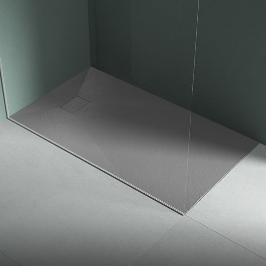Piatto doccia in resina 90x90 cm effetto pietra colore grigio CUBA