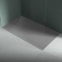 Piatto doccia in resina 90x180 cm effetto pietra colore grigio CUBA