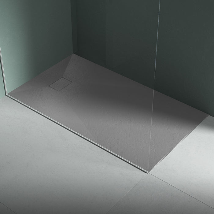 Piatto doccia in resina 90x180 cm effetto pietra colore grigio CUBA