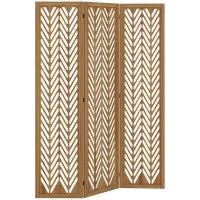 Paravent In Legno Traforato Separatore Di Ambienti Schermo Interno Pieghevole 3 Pannelli In Legno 120 x 170 cm Naturale