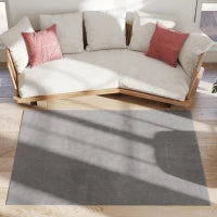 Tappeto Salotto 120x160 cm Lavabile in Lavatrice Pelo Lungo Stile Moderno Tappeto per Soggiorno Camera da Letto Grigio Chiaro