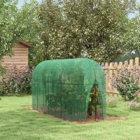 Serra per Piante a Rete 3x1x1.5m con Porta a Cerniera e Picchetti a Terra, Verde