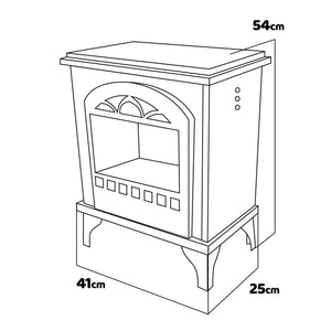 Didone - Camino a bioetanolo da terra freestanding, biocamino da pavimento stile vintage, dimensioni 40x25xH54 cm