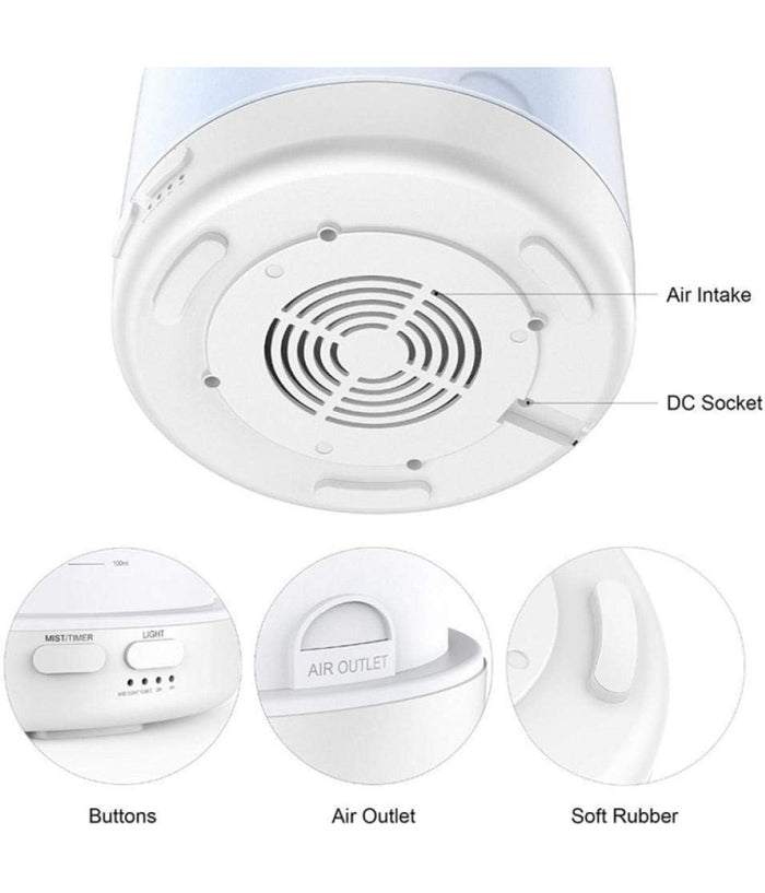 Diffusore Aromi 4in1 Umidificatore Bianco Ambiente Rgb Aromaterapia Ultrasuoni         