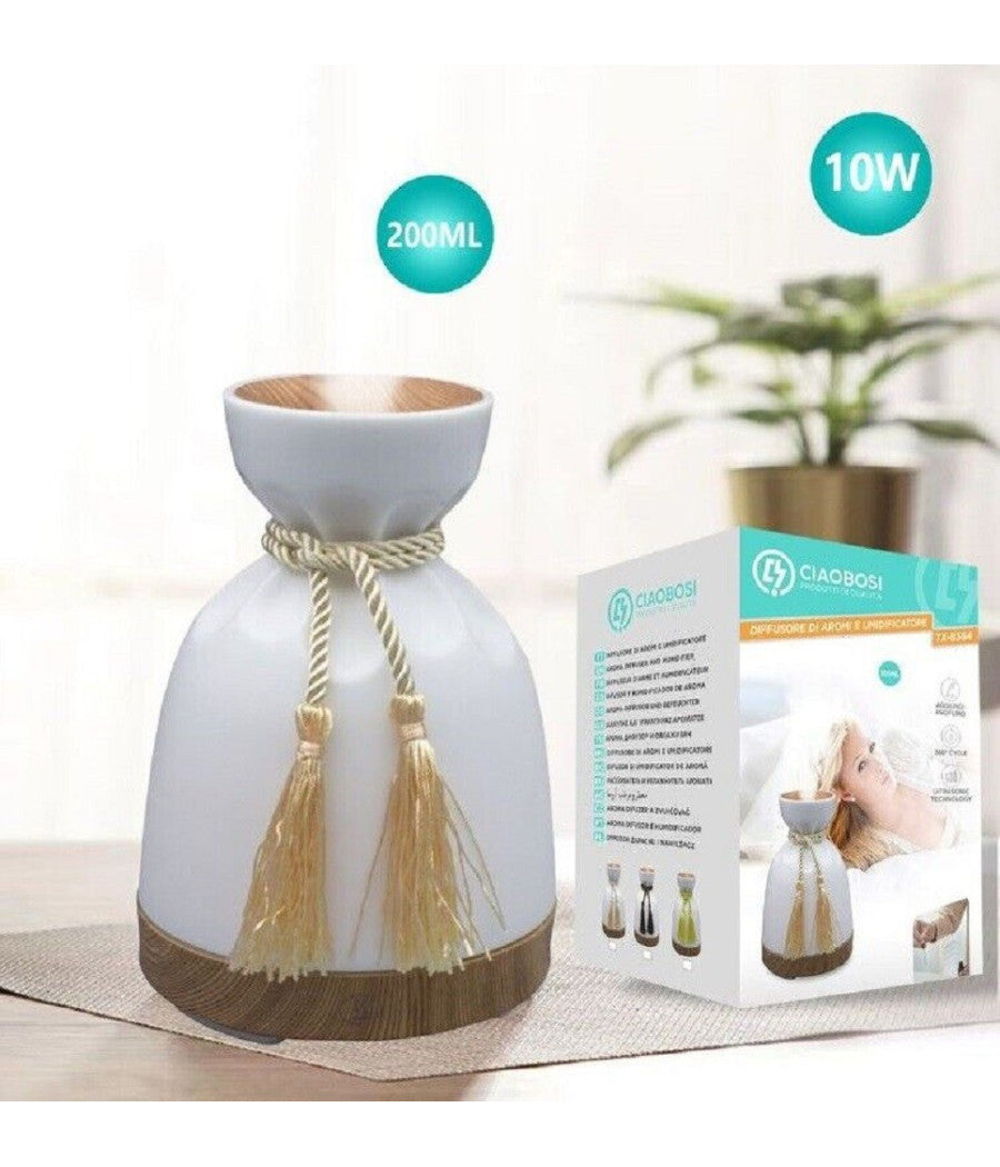 Diffusore Aromi Umidificatore Ultrasuoni Serbatoio 200ml 10w Aromaterapia Tx-8364         