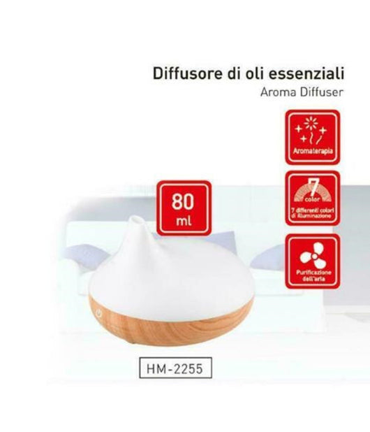 Diffusore Di Aromi Oli Essenziali 80ml A Ultrasuoni Aromaterapia Usb Profumatore         