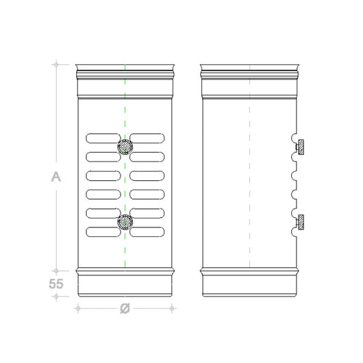 Diffusore di aria da 100mm in rame raccordo mf per canali di aerazione