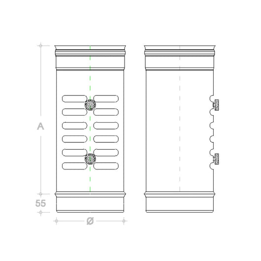 Diffusore di aria da 180mm in rame raccordo mf per canali di aerazione