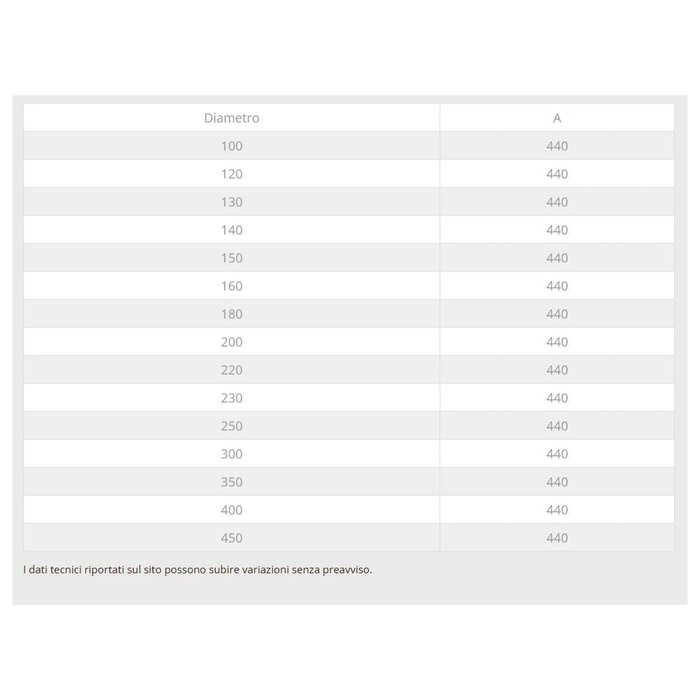 Diffusore di aria da 230mm in rame raccordo mf per canali di aerazione
