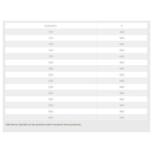 Diffusore di aria da 230mm in rame raccordo mf per canali di aerazione