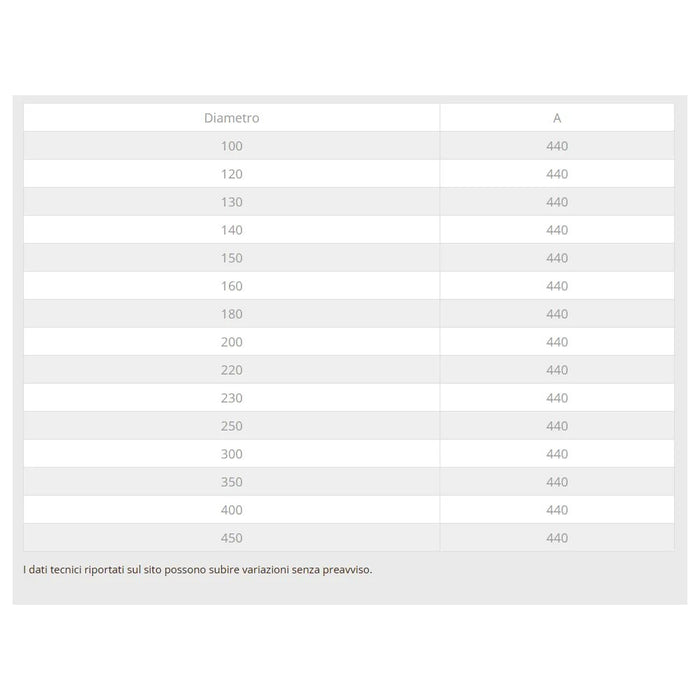 Diffusore di aria da 230mm in rame raccordo mf per canali di aerazione
