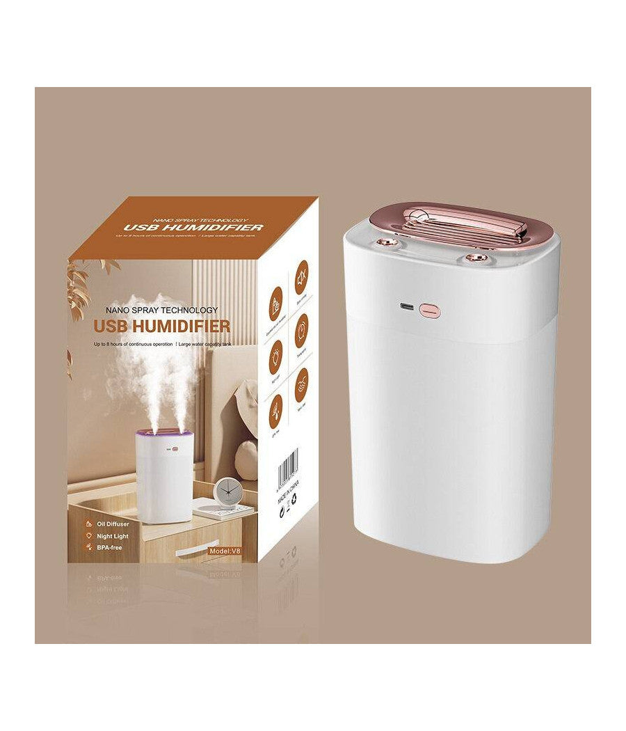 Diffusore Per Ambiente Aromaterapia Di Oli Essenzili Profumatore Nano Spray Led         