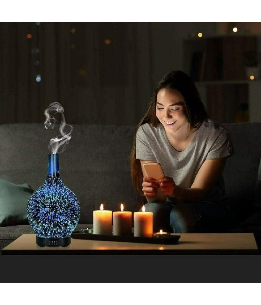 Diffusore Per Aromaterapia Ad Ultrasuoni Umidificatore 120ml Q-xj205 7 Colori Led         