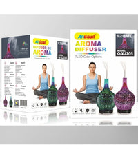 Diffusore Per Aromaterapia Ad Ultrasuoni Umidificatore 120ml Q-xj205 7 Colori Led         