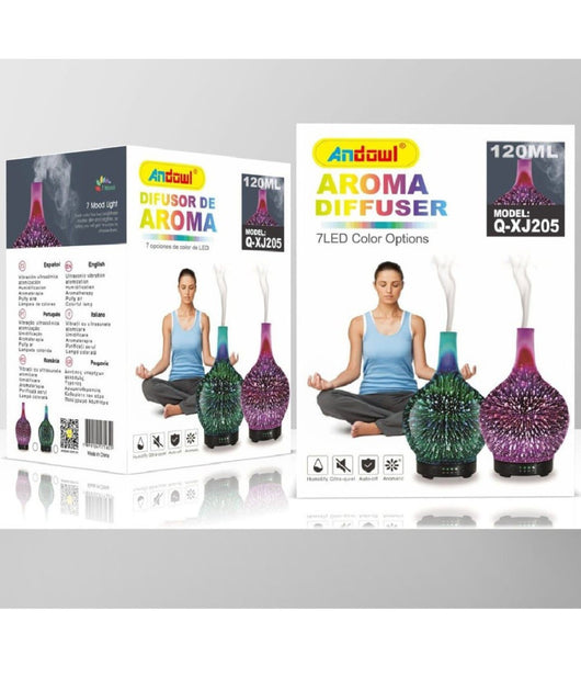 Diffusore Per Aromaterapia Ad Ultrasuoni Umidificatore 120ml Q-xj205 7 Colori Led         