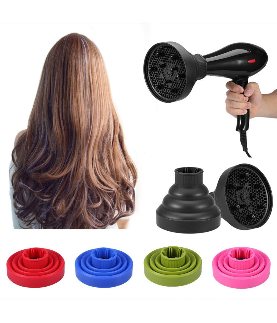 Diffusore Universale Per Phon Asciugacapelli In Silicone Da Viaggio Pieghevole         