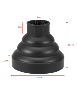 Diffusore Universale Per Phon Asciugacapelli In Silicone Da Viaggio Pieghevole         