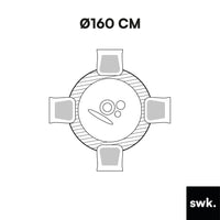 Tappeto interno rotondo crema, 160cm, crema