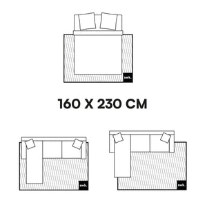 Tappeto interno/esterno effetto tela di iuta beige