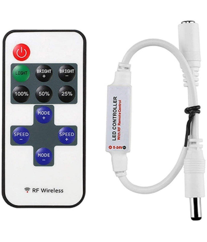 Dimmer + Telecomando 12/24v Rf Wireless Controller Striscia Led Monocolore Rf-01         