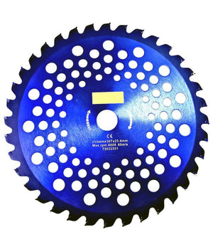 Disco Decespugliatore Lama Acciaio Per Legno 255mm X 36t Con Fori Raffreddamento         