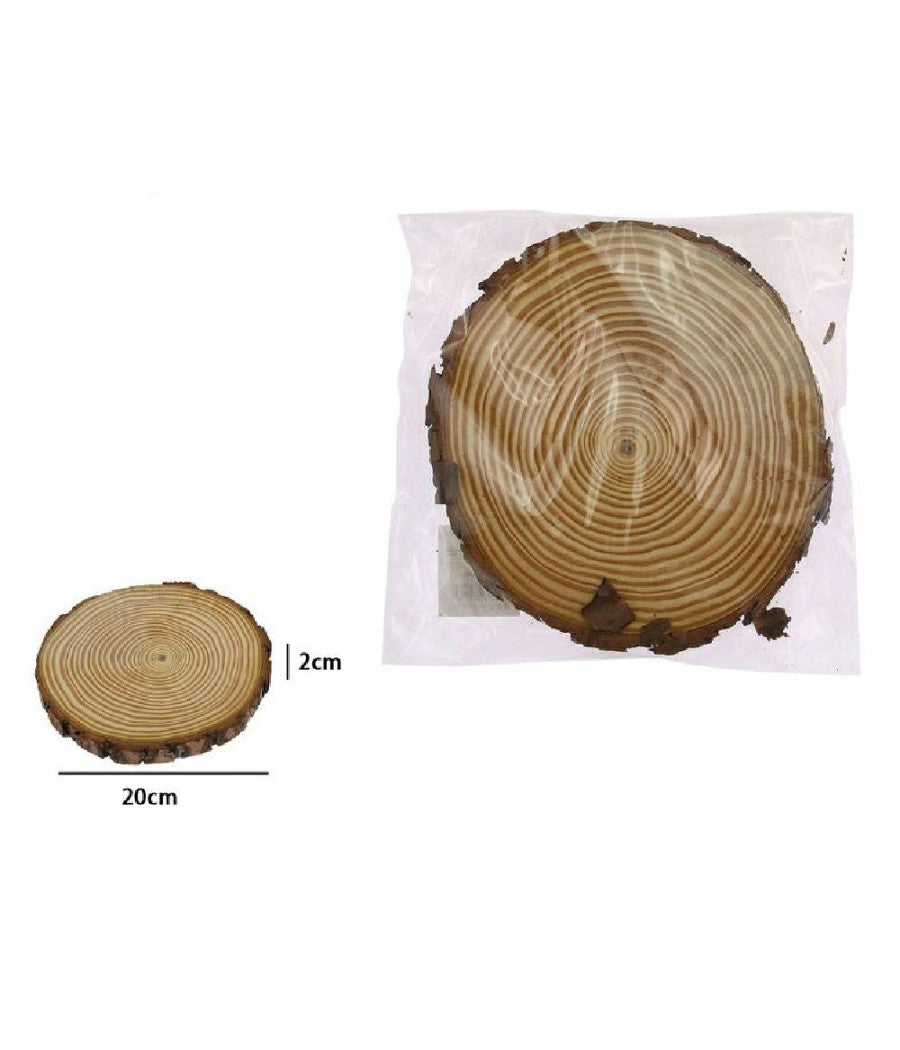 Disco Di Legno Base Tronco Decorativa Per Ornamento Casa 20 X 2 Cm Rotondo 72113         