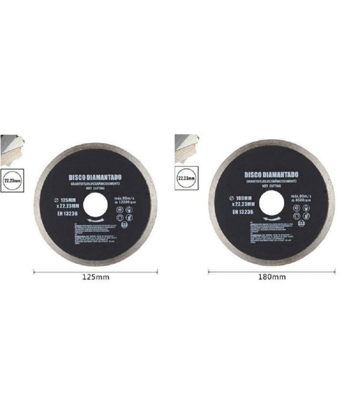 Disco Diamantato Corona Continua 125 - 180 Mm Piastrelle Ceramica Porcellana         
