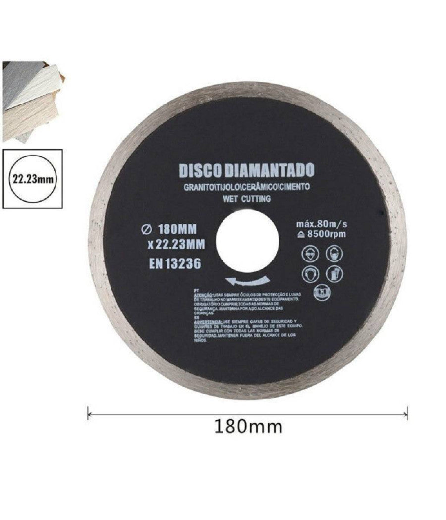 Disco Diamantato Corona Continua 125 - 180 Mm Piastrelle Ceramica Porcellana     -180mm   -